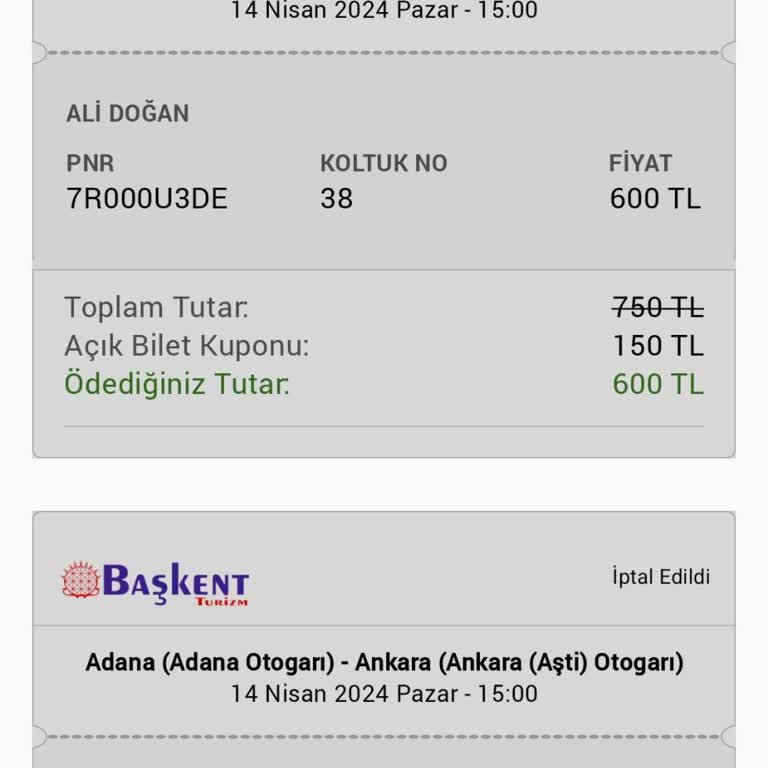 Obilet.com Kupon İadesi Yapılmadı