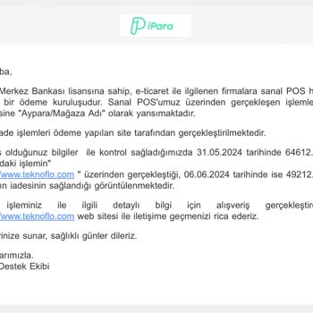 Teknoflo İade Tutarının Eksik Yatırılması