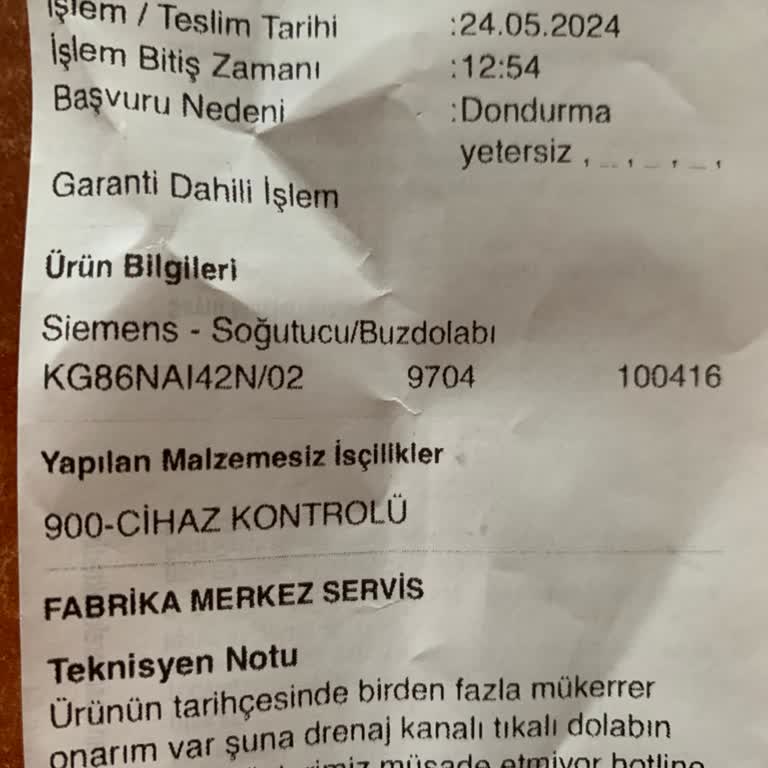 Siemens Ev Aletleri Hatalı Buzdolabı Değiştirme Sürecindeki Yaşadığımız Sorunlar