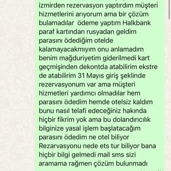 ETS Mağduriyeti Parasını Ödedim Otelde Kalamadım