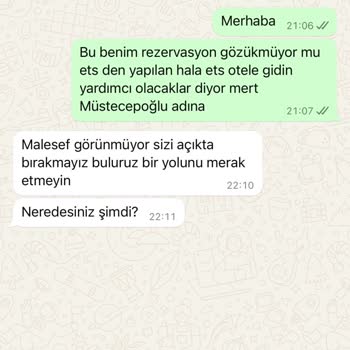 ETS Mağduriyeti Parasını Ödedim Otelde Kalamadım