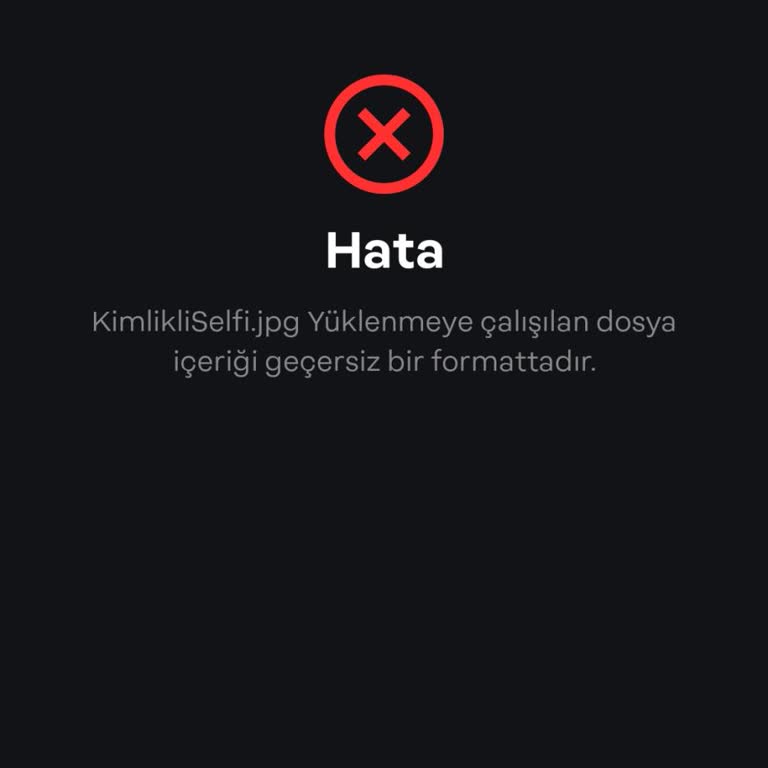 Papara Yüklenmeye Çalışılan Dosya İçeriği Geçersiz Formattadır Uyarısı!