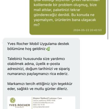 Yves Rocher Siparişim Haftalardır Sonuçlanmadı
