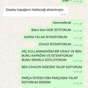 Vatan Bilgisayar İade Sorunu F