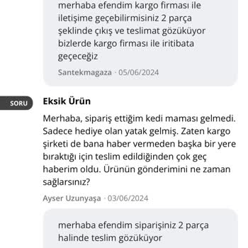 Siparişim Eksik Geldi N11