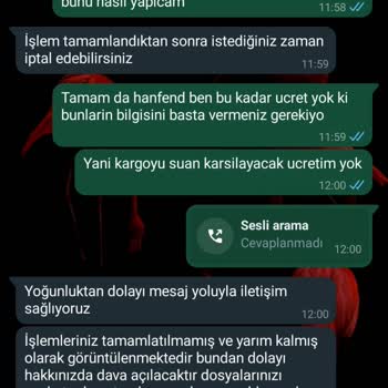 Evde Paketleme Türkiye Bilgi Verilmeden Ücret İsteyerek Dava Ve Tehdit