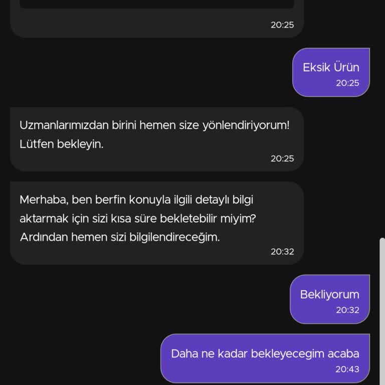 Getir Eksik Ürün Gönderdiler