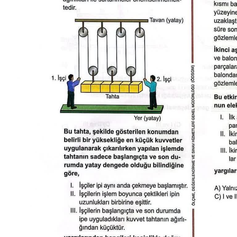 Milli Eğitim Bakanlığı (MEB) Fen Bilimleri 13. Soruda Can Alıcı Nokta En Küçük Kuvvetler