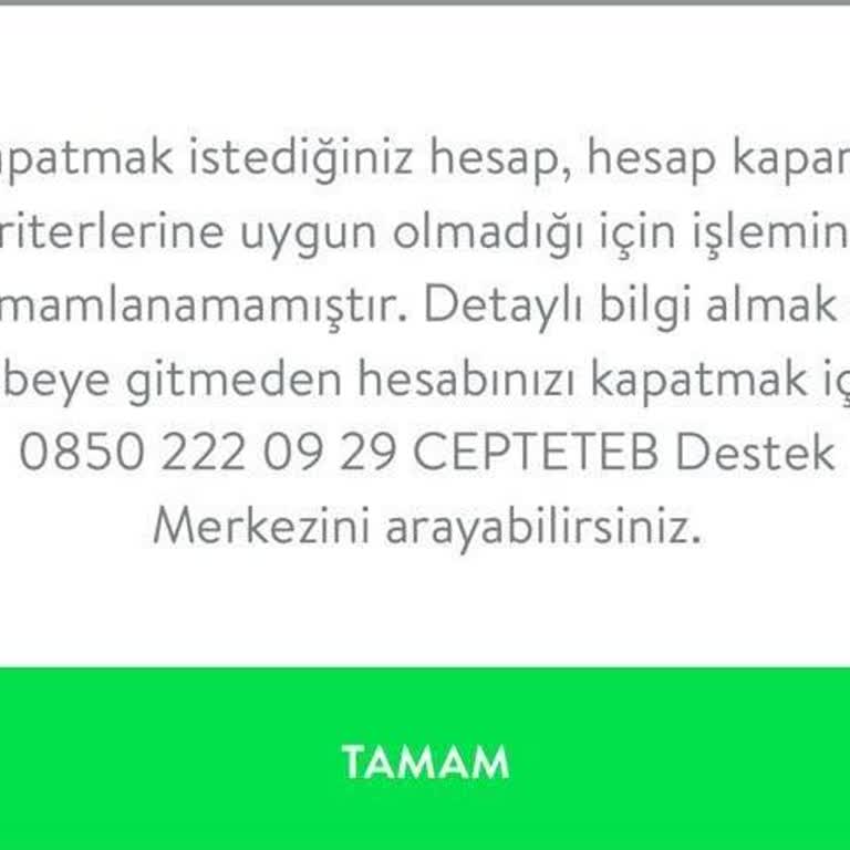 TEB Vadesiz Hesap Kapatma İşlemi