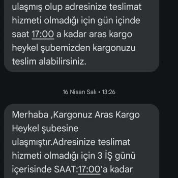 Aras Kargo Kargonun Adrese Teslim Edilmemesi