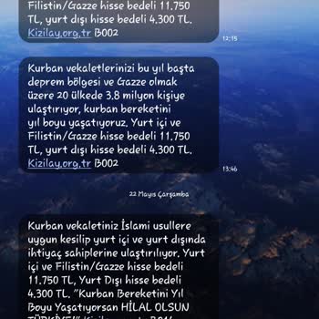 Türk Kızılay Mesaj İptal Edilsin