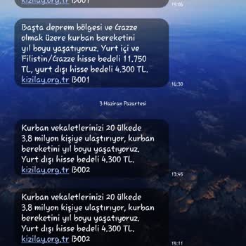 Türk Kızılay Mesaj İptal Edilsin