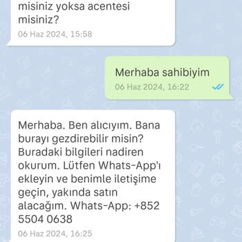 Sahibinden İlanıma Gelen Şüpheli Mesaj