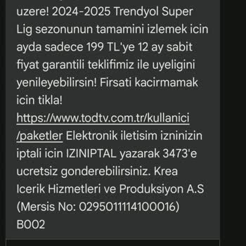 Tod TV SMS İle Fiyat Teklifini Satin Alim Esnasında Yükseltiyor