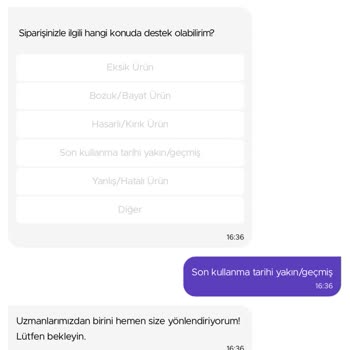 Getir Uygulaması Hakkında Şikayet