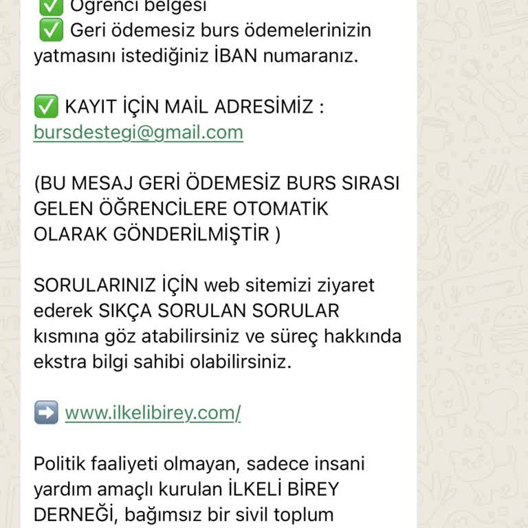 İlkeli Birey Derneği (Burs Başvuru) İlkeli Birey Burs Derneği