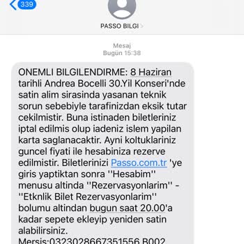 Passo Bilgim Dışında Biletlerimi İptal Etti
