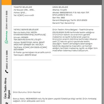 Arçelik 4 Aydır Değişim Bekliyorum