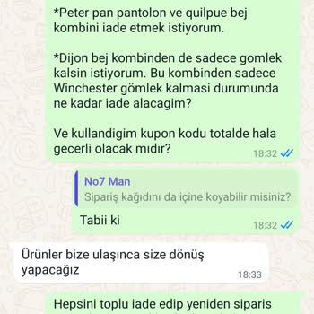 No7man Müşteri Hizmetleri İletişimi / İade Sorunu
