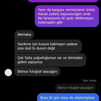 Behiye Dikimevi Siparişin Üretilip Tarafıma İstenen Sürede Ulaştırılmaması