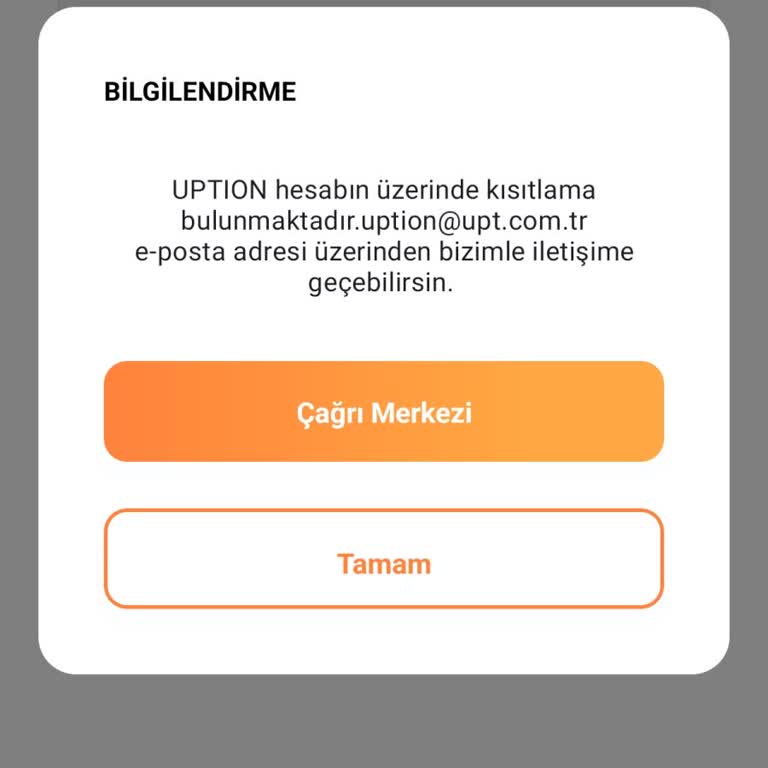 Uption Kısıtlama Kaldırılmasını İstiyorum