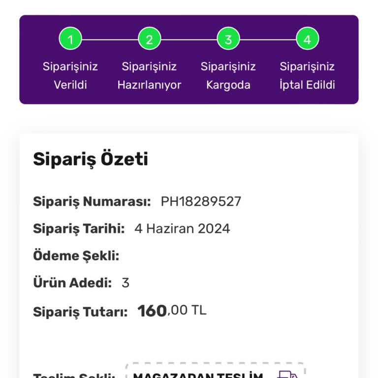 Gratis - Sipariş İptali