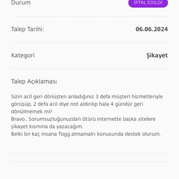Togg Servisinin Sorumsuzluğu!
