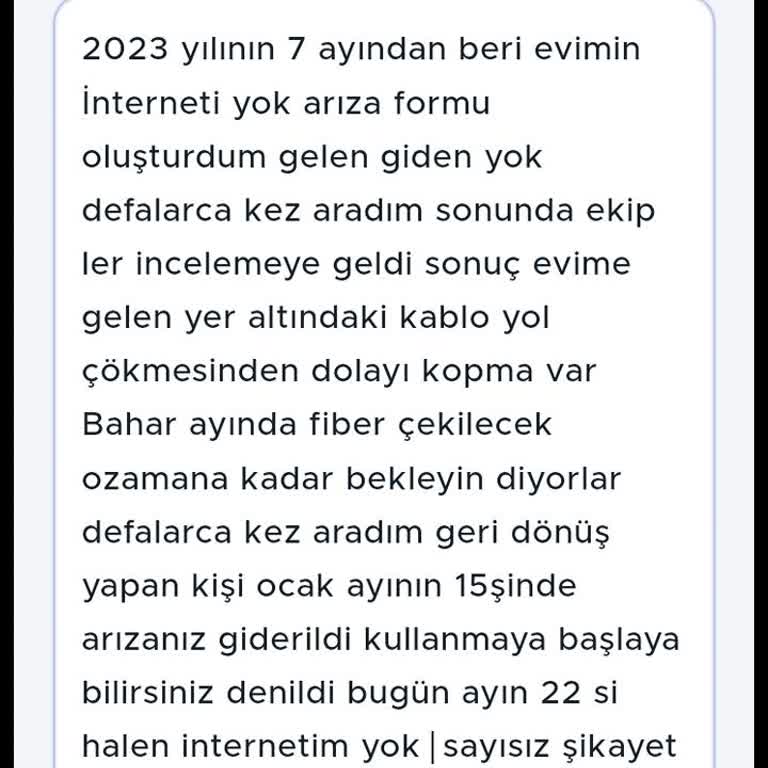 Türk Telekom. 2023.7. Ci Ayından Bugüne Kadar Bize Yalan Söylüyor.