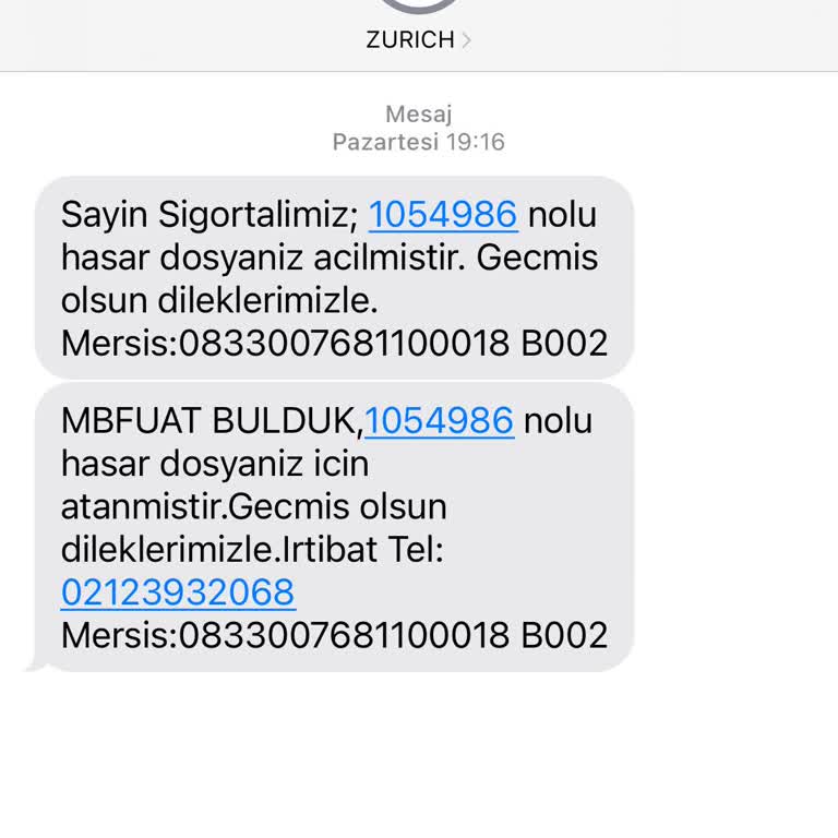 Zurich Sigorta Cam Hasarı İçin Kasko Firması Tarafından Bekletiliyor