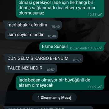 Fitting Room İade Tutarımın Yapılmasını Bekliyorum