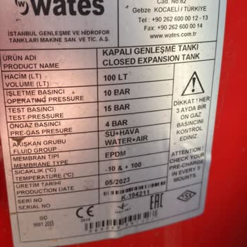 Wates Marka Genleşme Tankının Patlaması