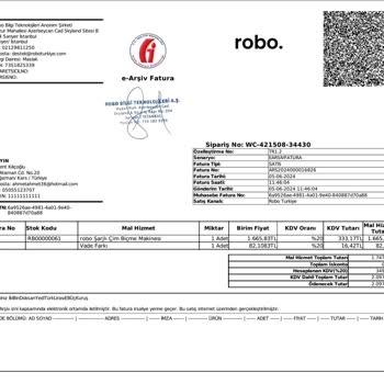 Robo Çim Biçme Makinesi Eksik Parça Gönderilmesi.