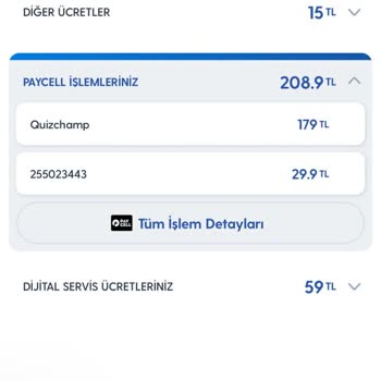 Quizchamp Ödeme Turkcell Faturaya Yansıtıldı.