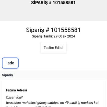 Saat & Saat Kusurlu Ürün Gönderdi