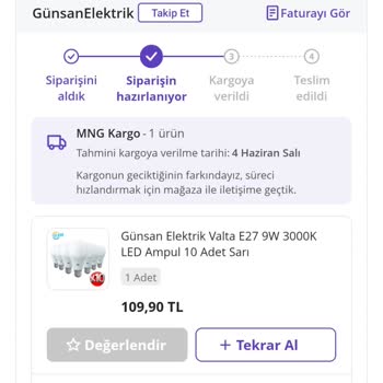 N11 Günsan Elektrik 10 LED Ampul