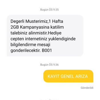 Türk Telekom Genel Arıza Ücretsiz 2gb