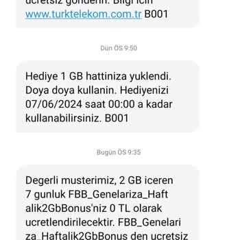 Türk Telekom Genel Arıza Ücretsiz 2gb