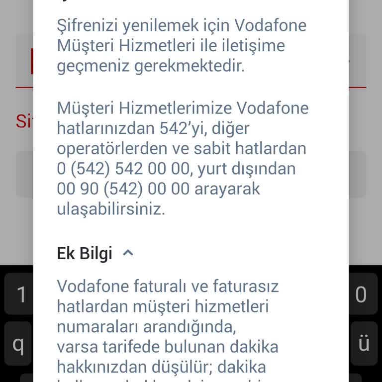 Vodafone Güvenli Depo Şifre Sorunu