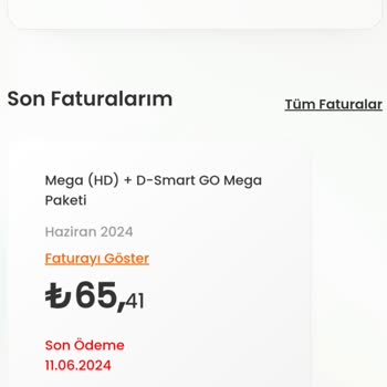 D-Smart Kullanılamayan İnternetin Faturası Ve Cayma Bedeli