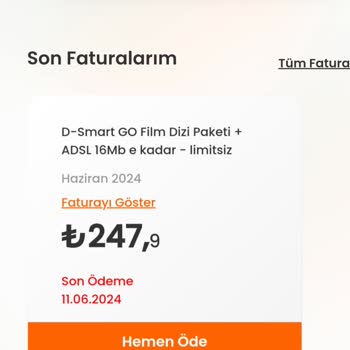 D-Smart Kullanılamayan İnternetin Faturası Ve Cayma Bedeli