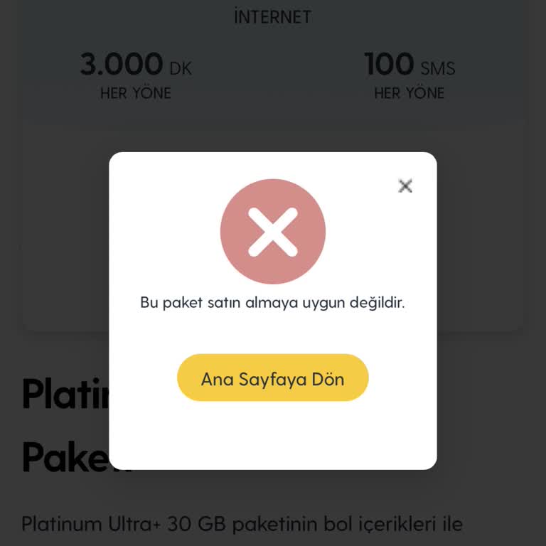Turkcell Premium Ultra 50 GB Üyelik Sorunu