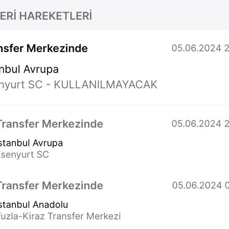 Trendyol Express Esenyurt SC Kullanılmayacak