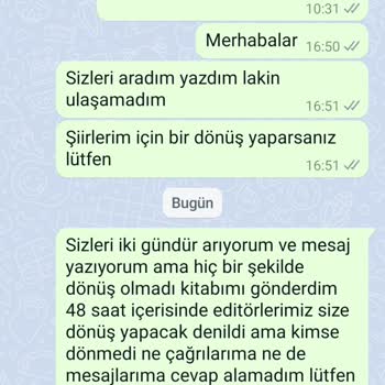 Ritim Sanat Yayınları Yayınevi Geri Dönüş Yapmıyor