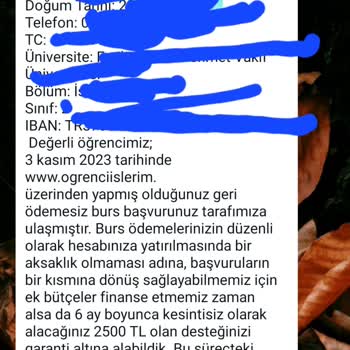 Burs Vaadiyle Dolandırıcılık Öğrenci Belgemin Yanlış Kullanımı Hakkında Endişelerim