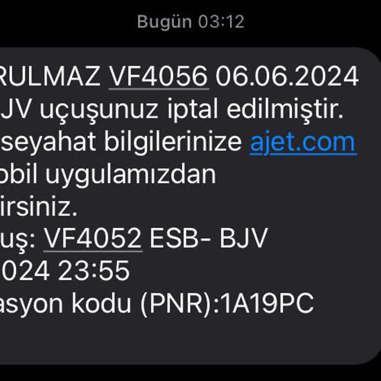Ajet Firması İle Yaşanan Uçuş Ve Hizmet Sorunları