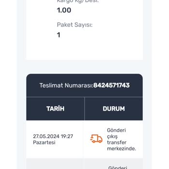 Aras Kargo İle Yola Çıkan Ürünüm Bana Ulaşmadı