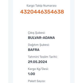 Aras Kargo İle Yola Çıkan Ürünüm Bana Ulaşmadı