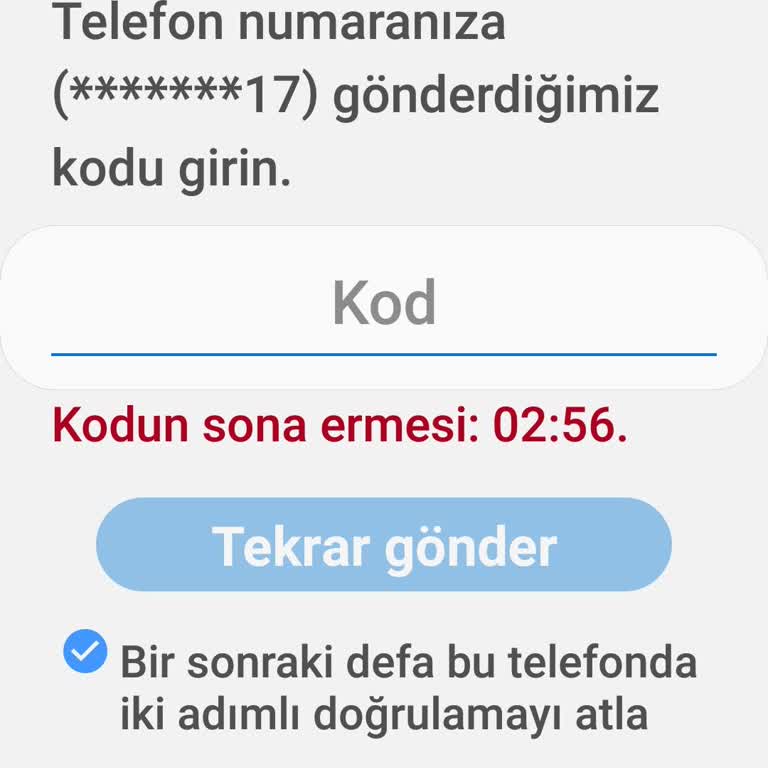 Samsung Account Kodu Eski Tel. Numarayı Gönderiyor Açamıyorum