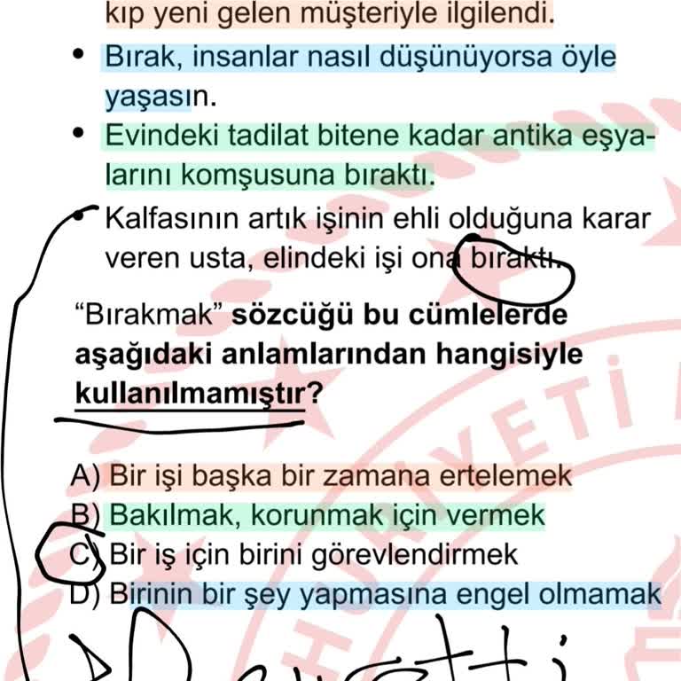 Milli Eğitim Bakanlığı (MEB) Liselere Geçiş Sistemi'nde Hatalı Soru