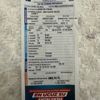 Antalya Büyükşehir Asat En Pahalı Su İsraf